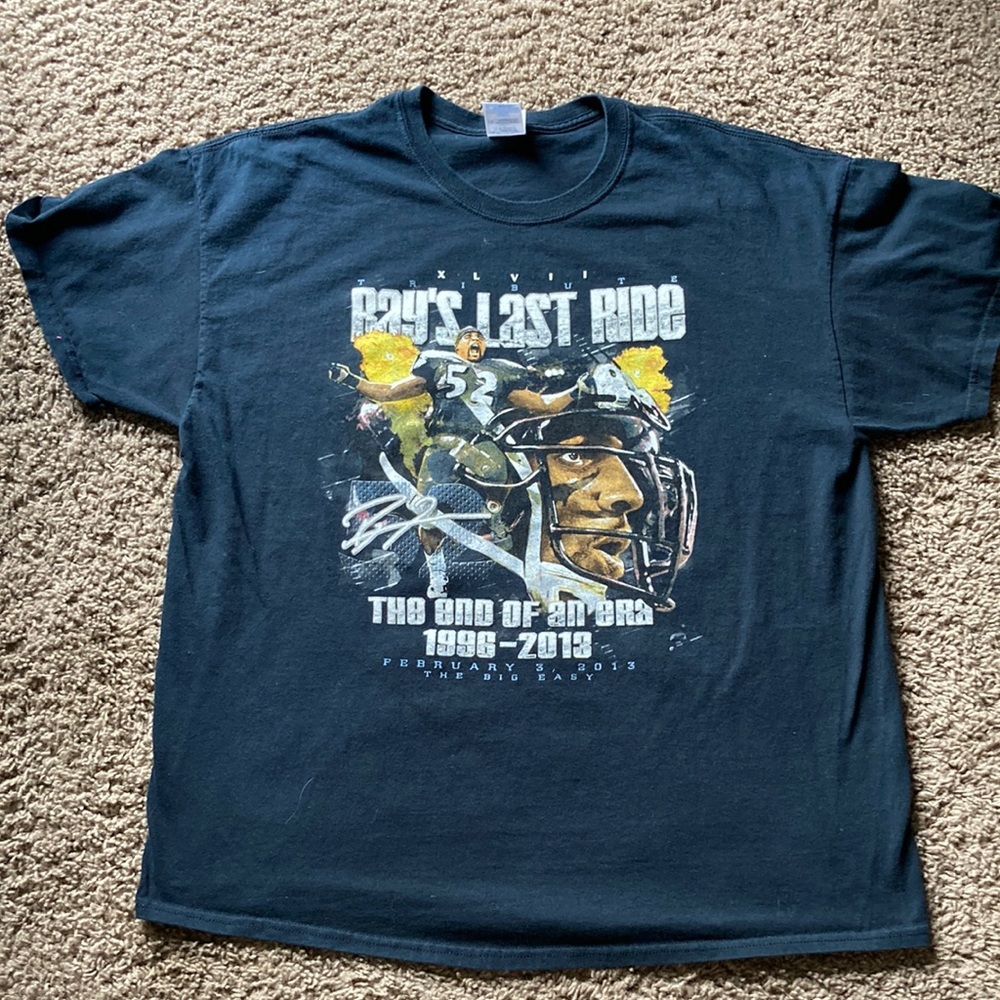 Ray Lewis 52 farewell tribute graphic tee XL